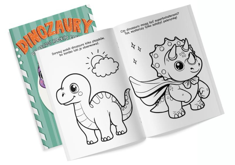 Kolorowy zawrót głowy - Dinozaury z naklejkami Martel